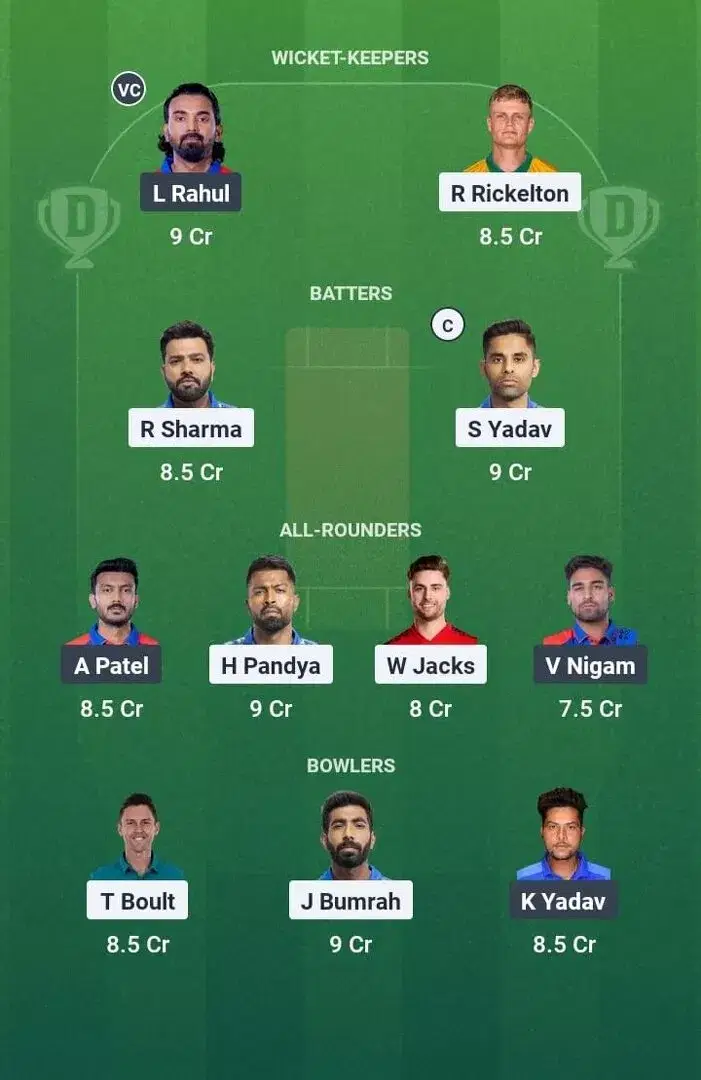 MI vs DC Dream11 Prediction, Dream11 Playing XI, Today Match 63, IPL 2025 (Indian T20 League)