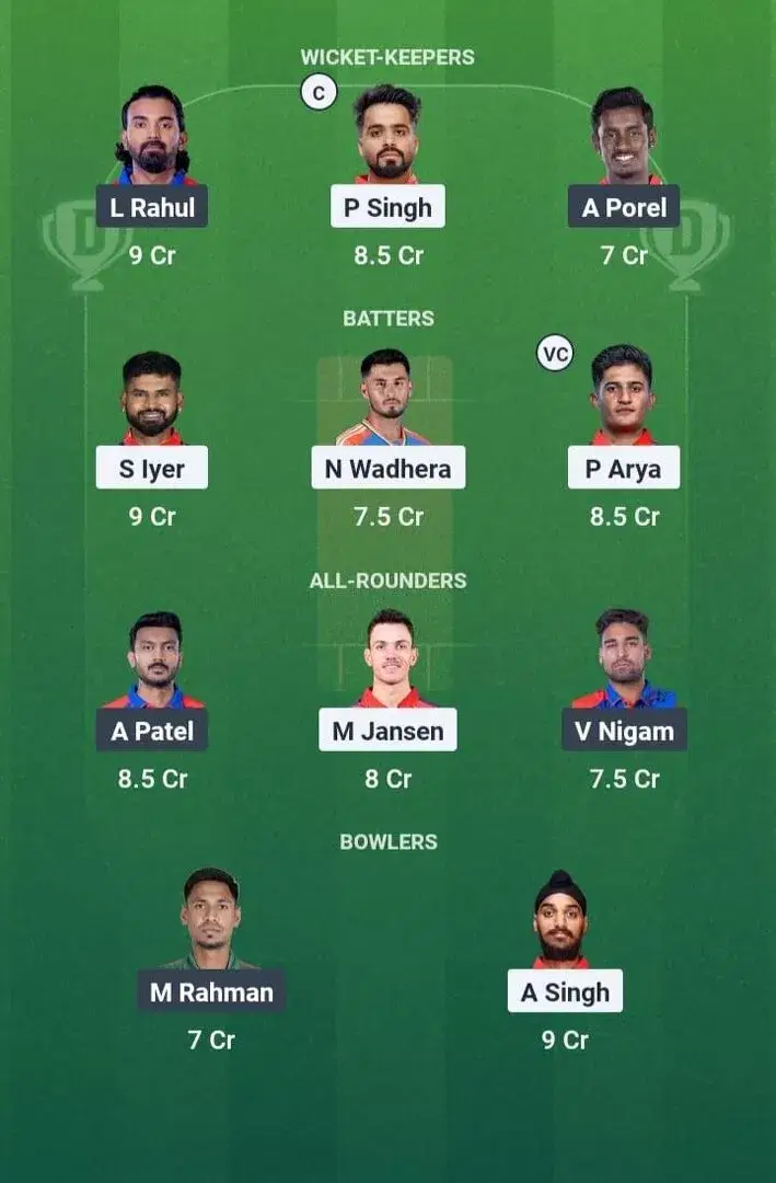PBKS vs DC Dream11 Prediction, Dream11 Playing XI, Today Match 66, IPL 2025 (Indian T20 League)