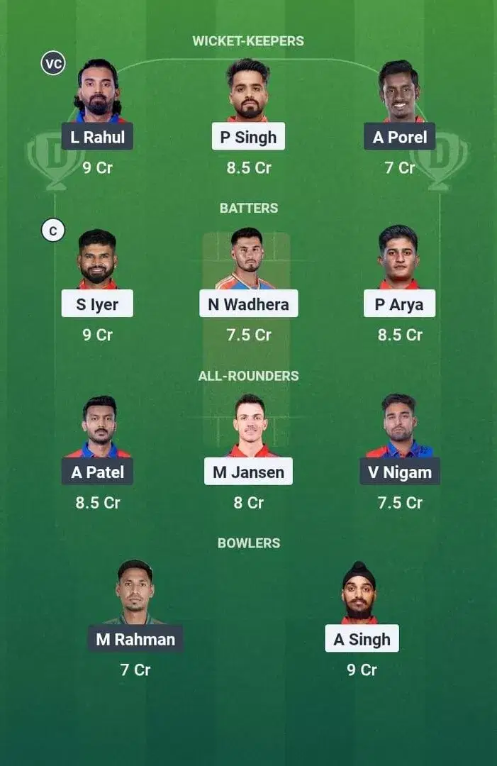 PBKS vs DC Dream11 Prediction, Dream11 Playing XI, Today Match 66, IPL 2025 (Indian T20 League)