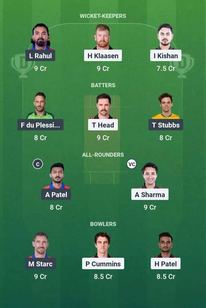 SRH vs DC Dream11 Prediction, Dream11 Playing XI, Today Match 55, IPL 2025 (Indian T20 League)