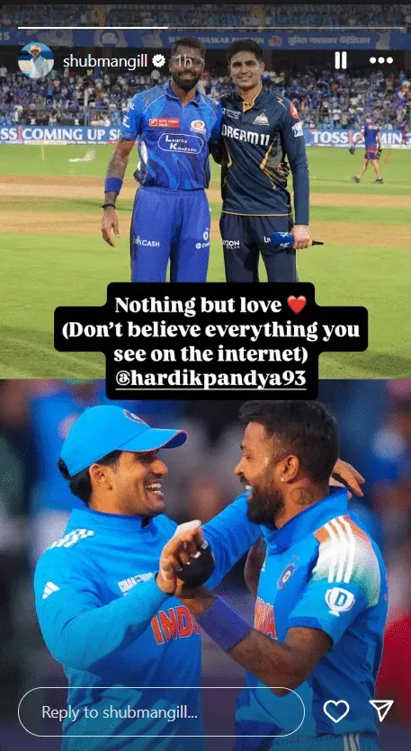 IPL 2025: Shubman Gill shares photo with Hardik Pandya on Instagram to rubbish rumours of rifts