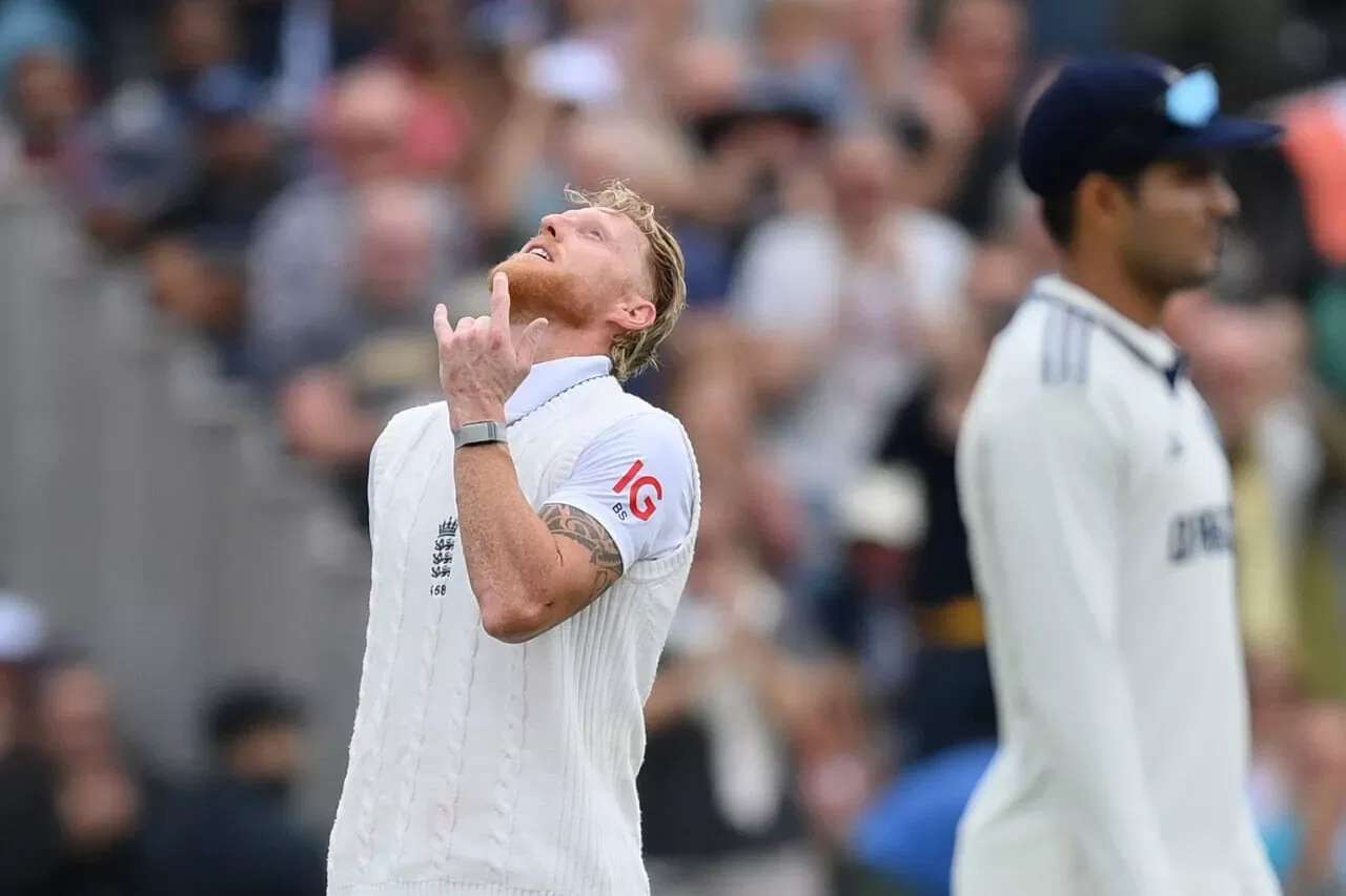 Ben Stokes folded finger