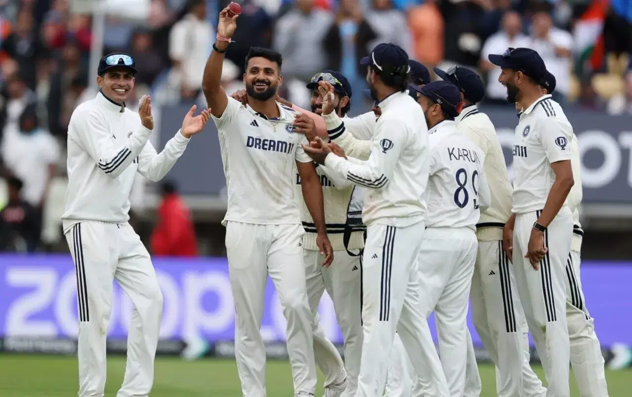 Indian cricket team, India test team 2025, Akash Deep celebrates five-wicket haul