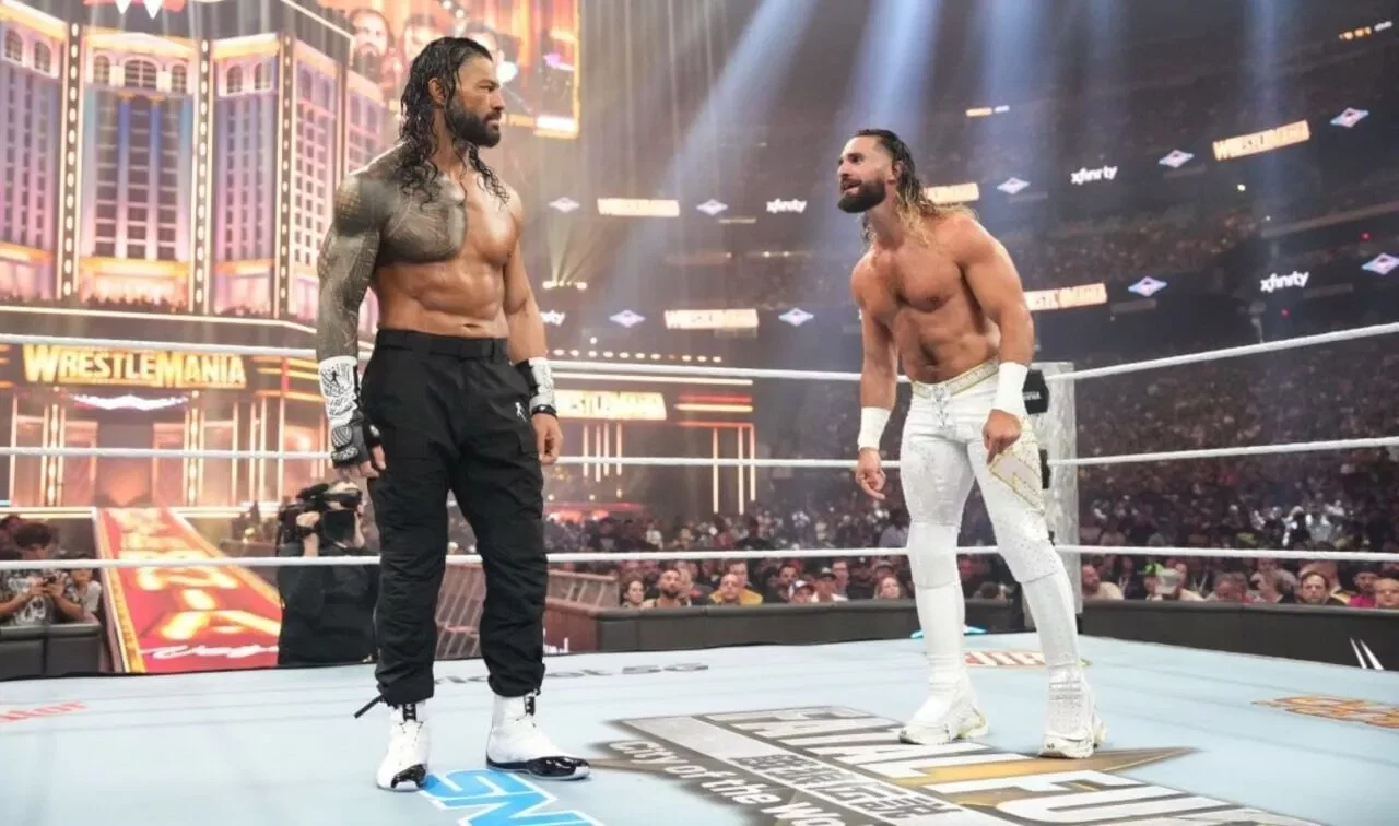 Roman Reigns and Seth Rollins WWE WWE WrestleMania