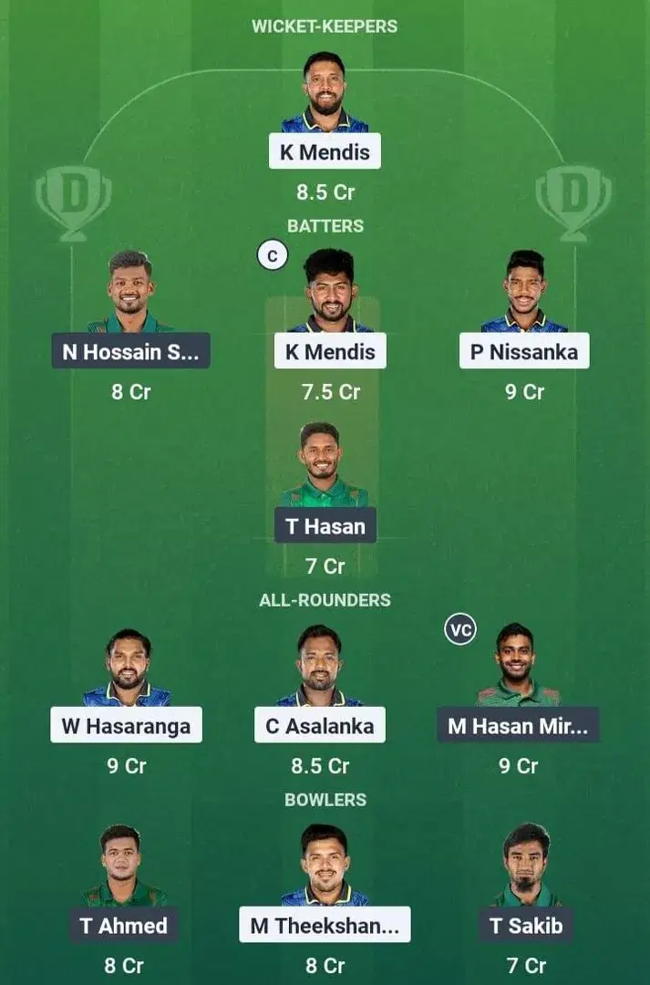 SL vs BAN Dream11 Prediction, Best Dream11 Playing XI, Today Match 2nd ODI, Sri Lanka vs Bangladesh ODI series 2025