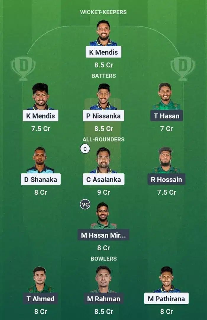 SL vs BAN Dream11 Prediction, Best Dream11 Playing XI, Today Match 1st T20I, Sri Lanka vs Bangladesh T20I series 2025