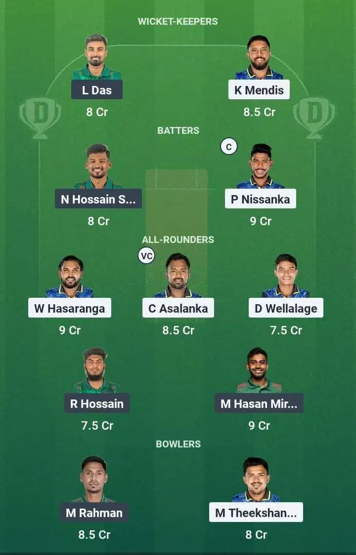 SL vs BAN Dream11 Prediction, Dream11 Playing XI, Today Match 1st ODI, Sri Lanka vs Bangladesh ODI series 2025