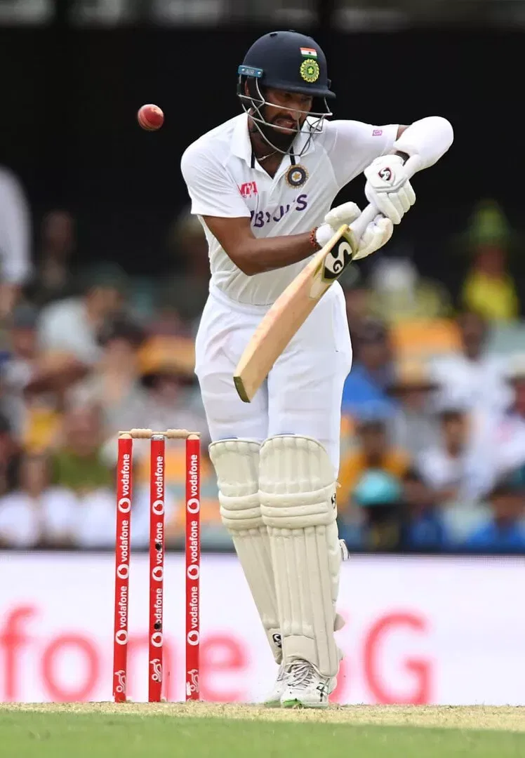 Cheteshwar Pujara took several body blows during the Gabba test in 2021