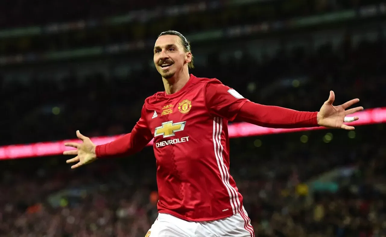 LONDON, ENGLAND - FEBRUARY 26: Zlatan Ibrahimovic of Manchester United celebrates as he scores their third goal during the EFL Cup Final between Manchester United and Southampton at Wembley Stadium on February 26, 2017 in London, England. (Photo by Alex Broadway - The FA/The FA via Getty Images)