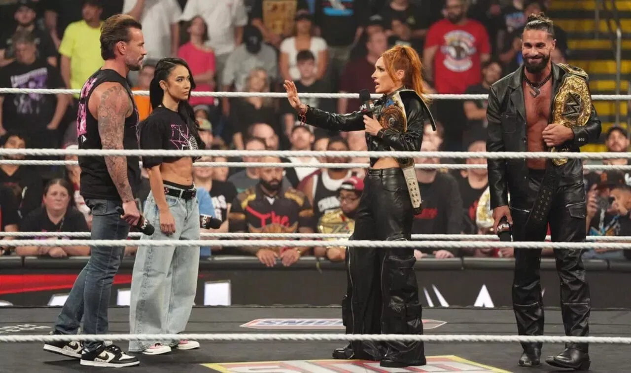 AJ Lee & CM Punk vs Becky Lynch & Seth Rollins WWE Wrestlepalooza 2025