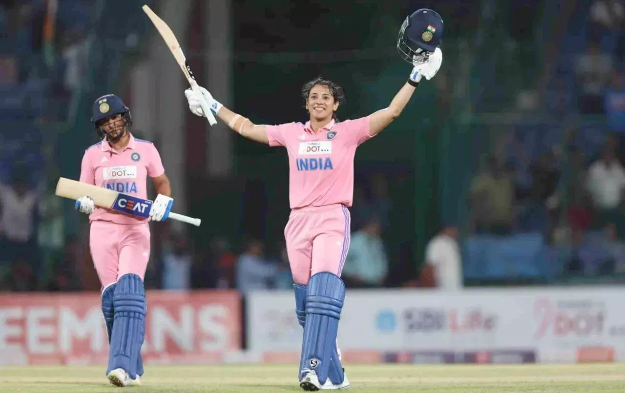 India mujeres, cricket femenino, smriti mandhana celebra su odi cien