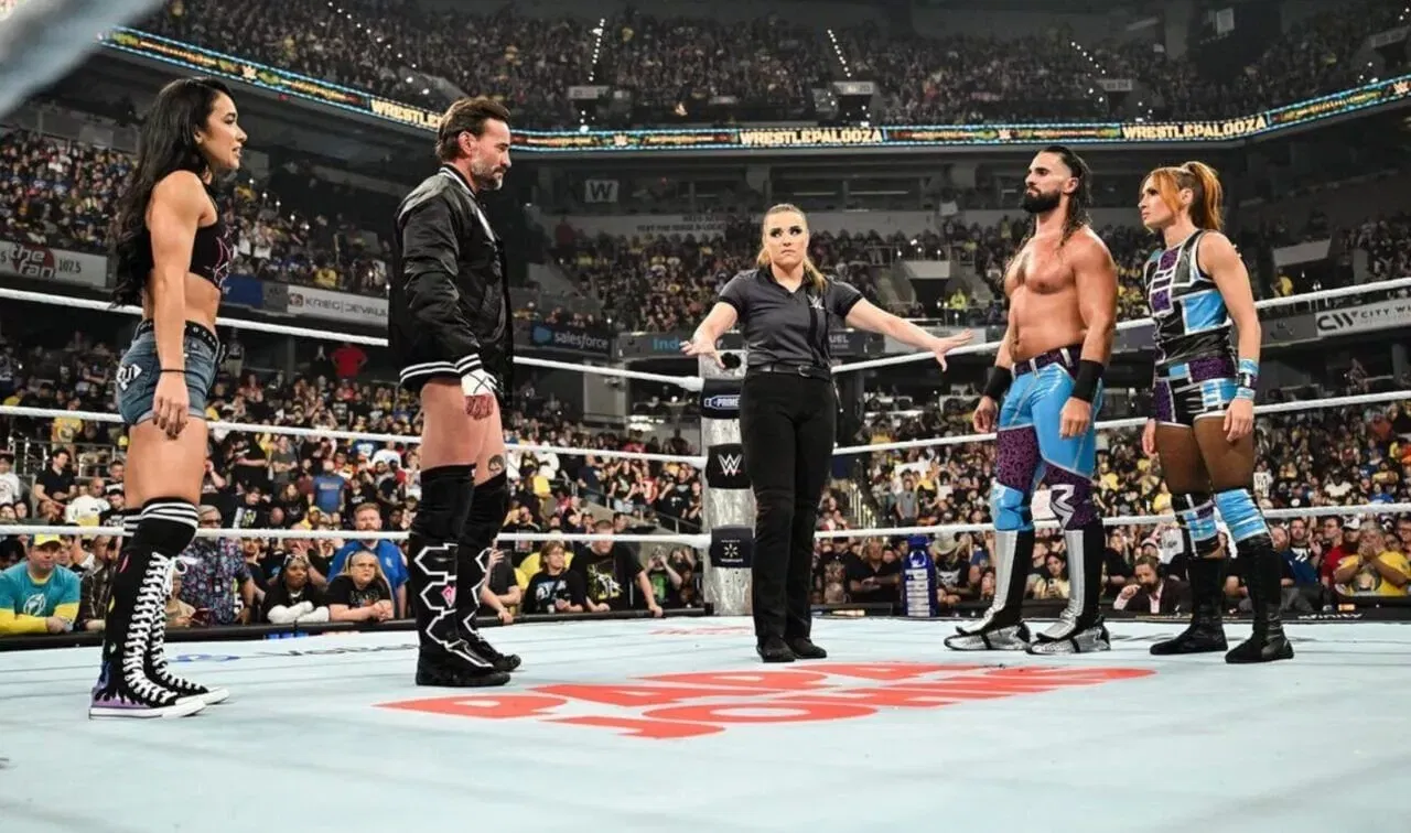 WWE RAW - Wrestlepalooza CM Punk AJ Lee Seth Rollins Becky Lynch