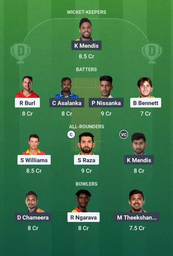 ZIM vs SL Dream11 Prediction, Best Dream11 Playing XI, Today Match 2nd T20I, Zimbabwe vs Sri Lanka T20I series 2025