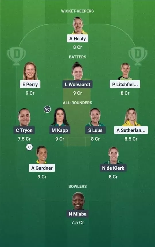 AUS vs SA Dream11 Prediction, Dream11 Playing XI, Today Match 26, ICC Women’s Cricket World Cup 2025