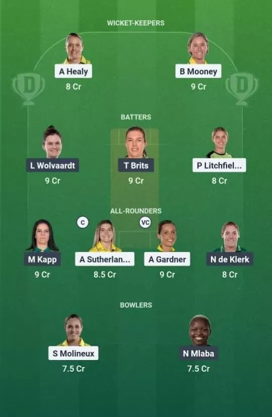 AUS vs SA Dream11 Prediction, Dream11 Playing XI, Today Match 26, ICC Women’s Cricket World Cup 2025
