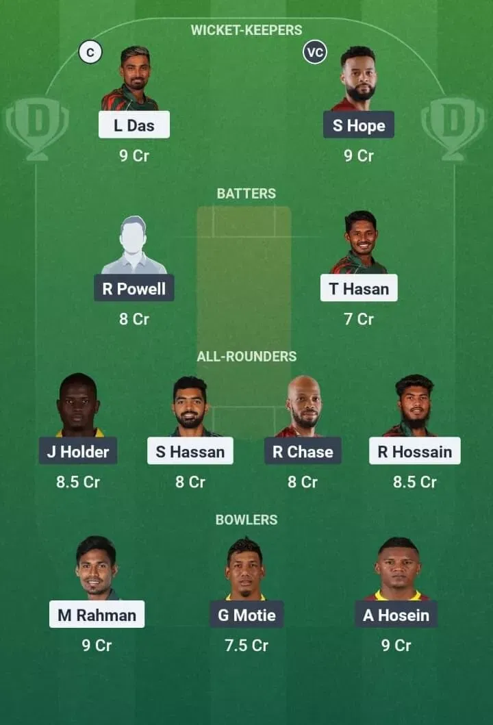 BAN vs WI Dream11 Prediction, Dream11 Playing XI, Today Match 1st T20I, Bangladesh vs West Indies T20I series 2025