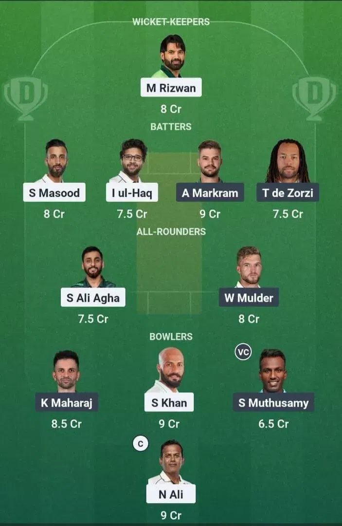 PAK vs SA Dream11 Prediction, Dream11 Playing XI, Today Match 2nd Test, Pakistan vs South Africa Test series 2025