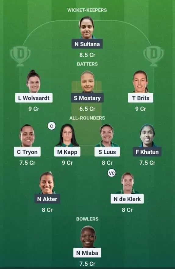 SA vs BAN Dream11 Prediction, Dream11 Playing XI, Today Match 14, ICC Women's Cricket World Cup 2025