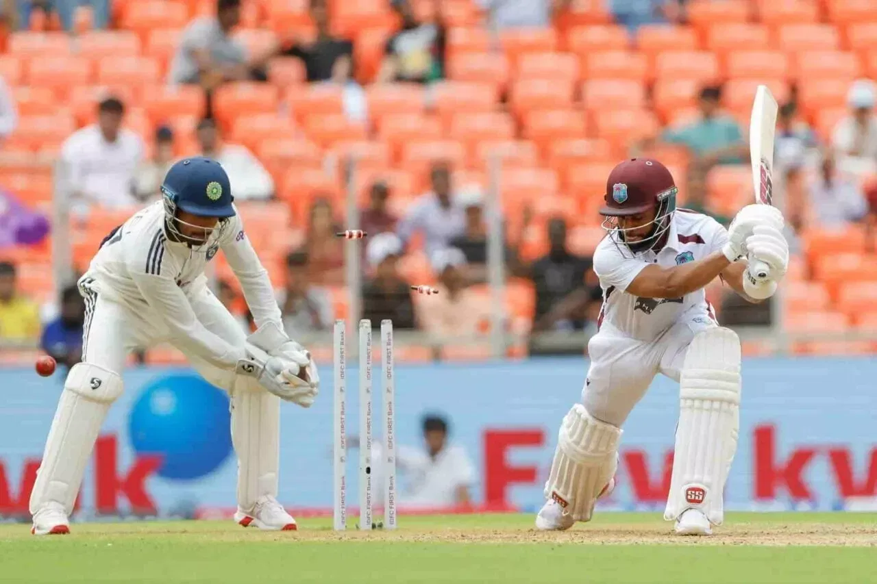 Shai Hope loses his stumps