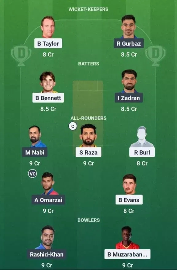 ZIM vs AFG Dream11 Prediction, Dream11 Playing XI, Today Match 1st T20I, Zimbabwe vs Afghanistan T20I series 2025
