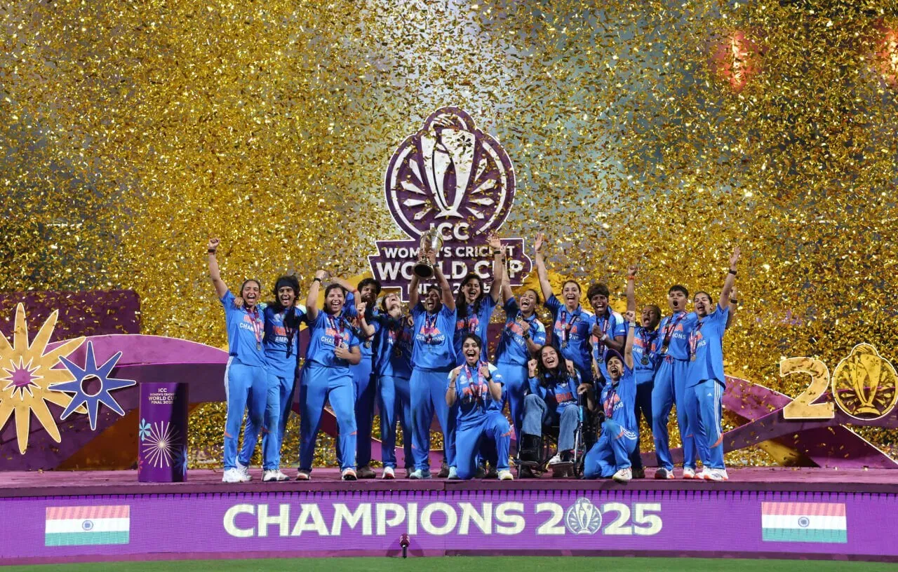 India celebrate after winning ICC Women's Cricket World Cup 2025