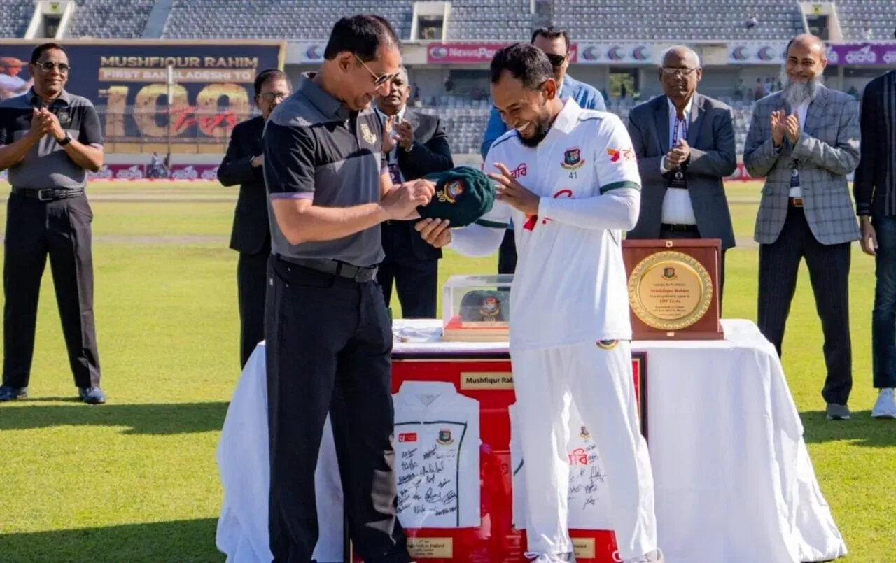 Mushfiqur Rahim receives special cap ahead of his 100th test for Bangladesh