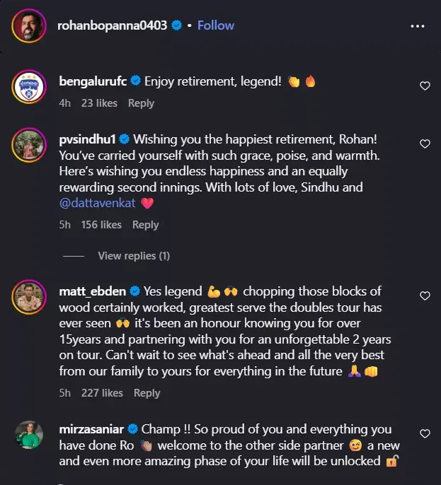 Rohan Bopanna Retirement Post