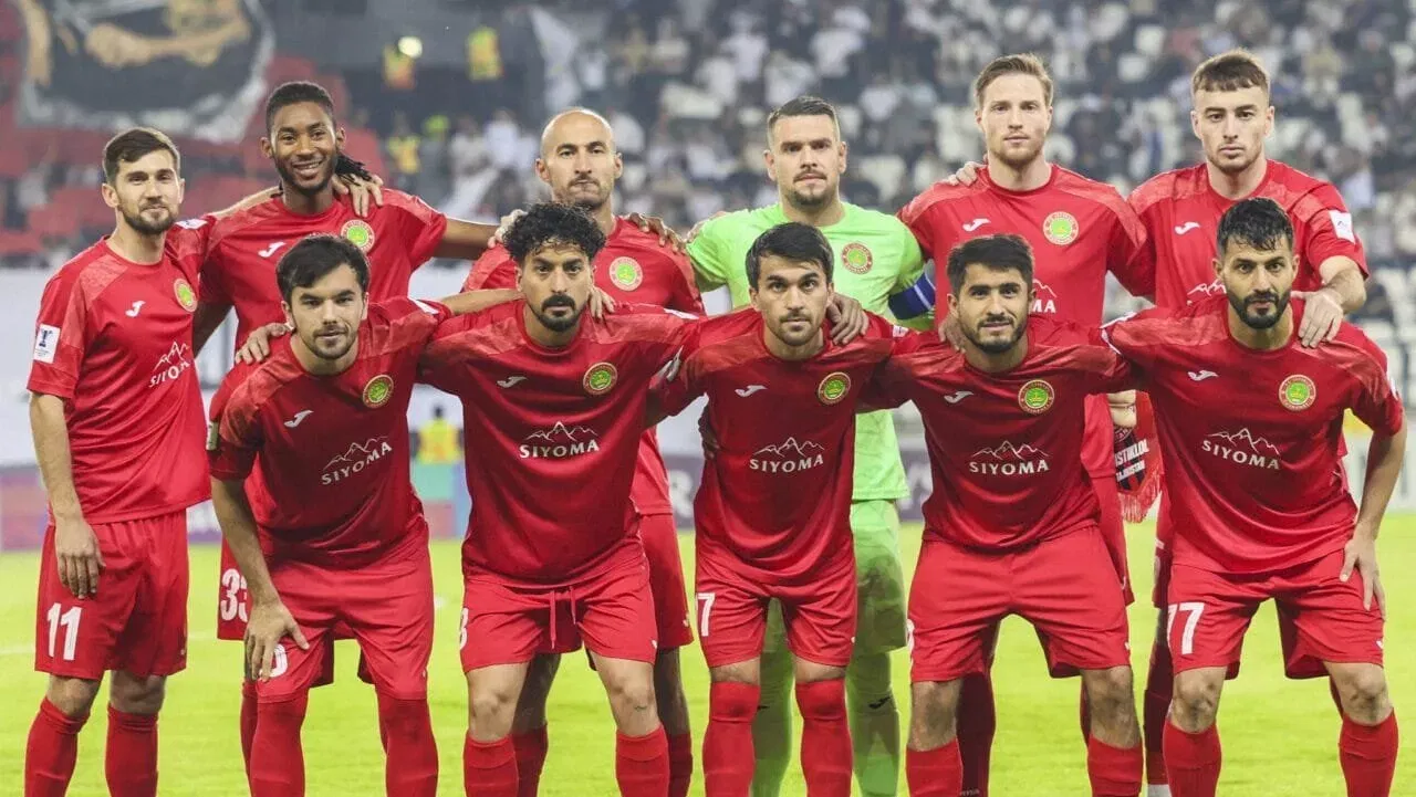 FC Istiklol players ahead of the kick-off in AFC Champions League-2
