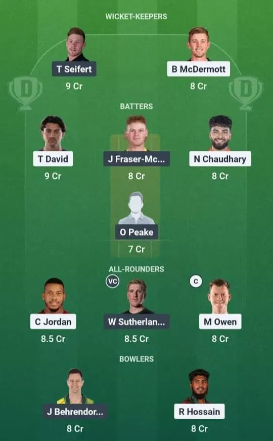 HUR vs REN Dream11 Prediction, Dream11 Playing XI, Today Match 15, Big Bash League 2025-26