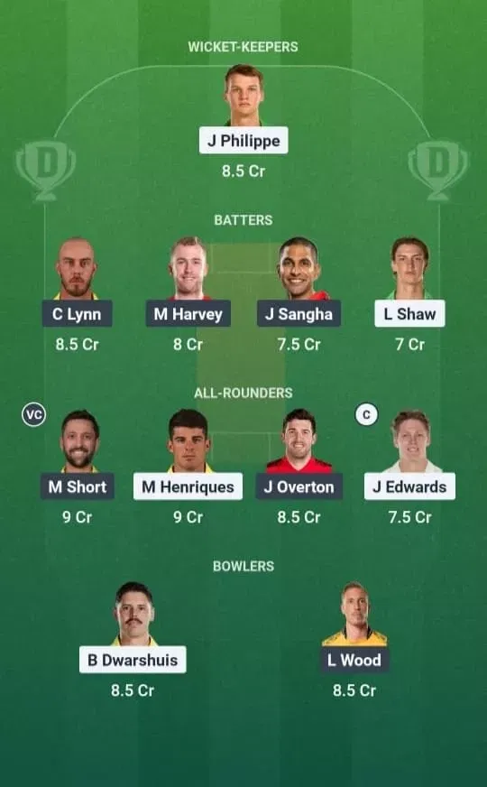 SIX vs STR Dream11 Prediction, Dream11 Playing XI, Today Match 4, Big Bash League 2025-26