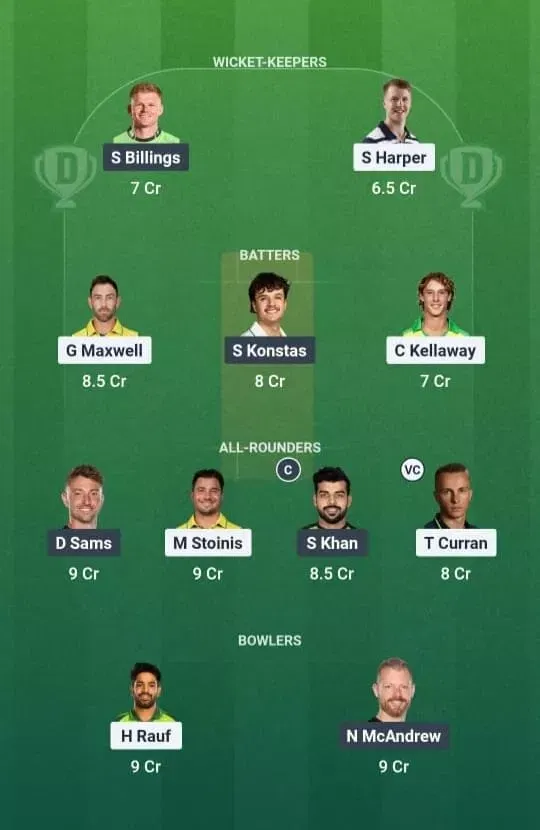 STA vs THU Dream11 Prediction, Dream11 Playing XI, Today Match 14, Big Bash League 2025-26