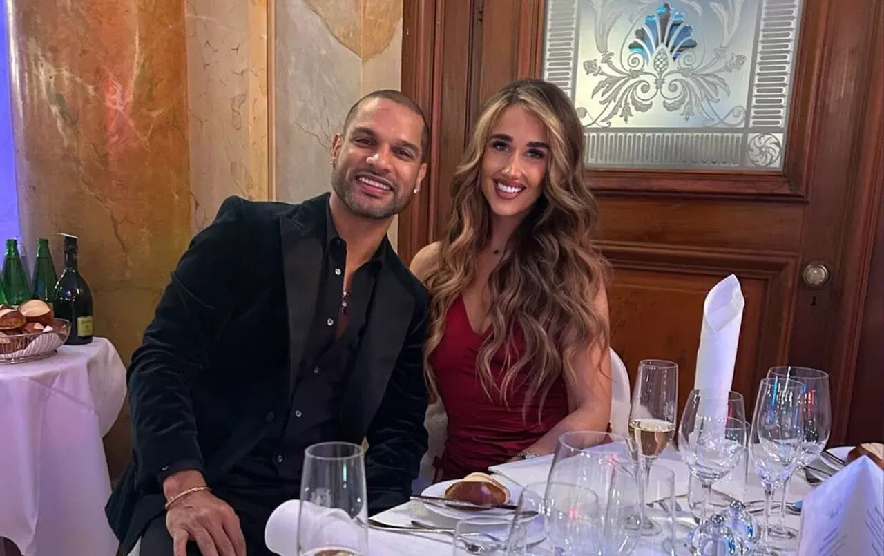 Shikhar Dhawan and Sophie Shine