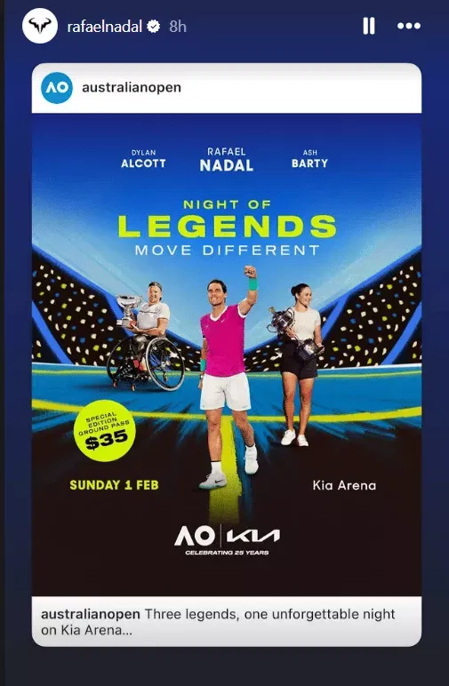 Rafael Nadal IG Story