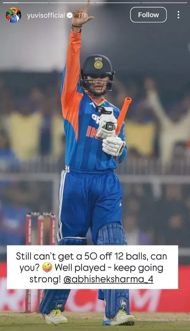 Yuvraj Singh teases Abhishek Sharma