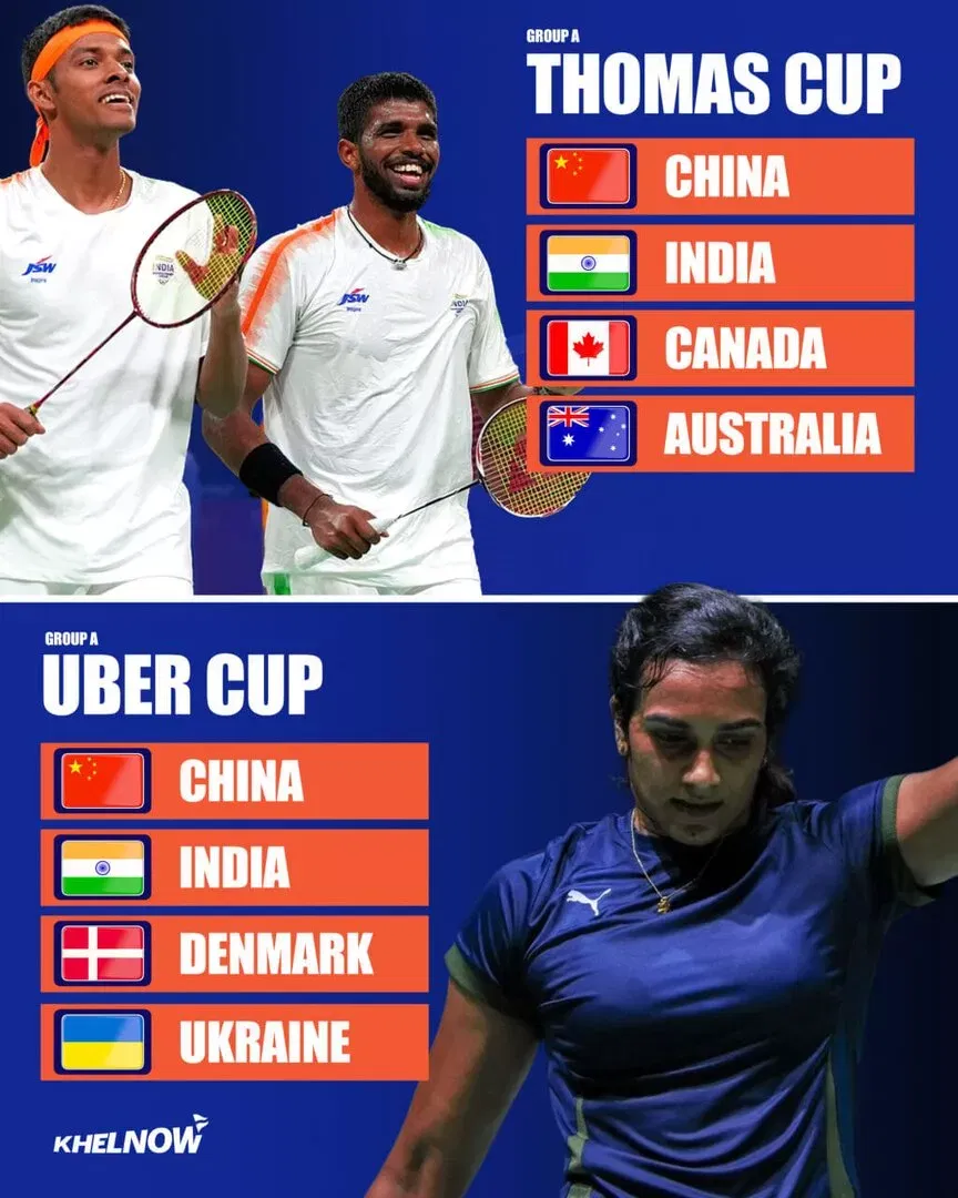 India's draw at Thomas & Uber Cup 2026