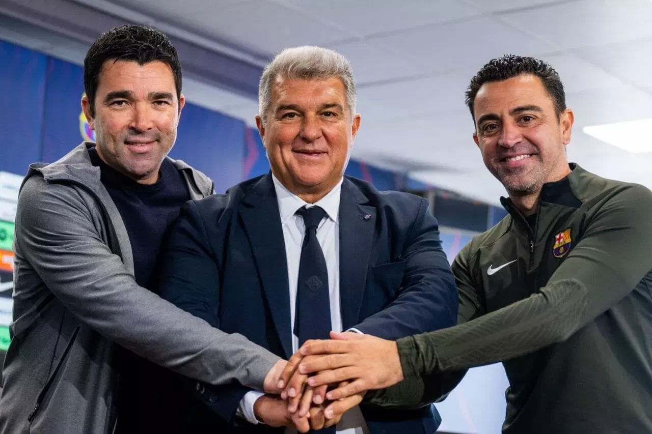 Xavi Joan Laporta Deco FC Barcelona