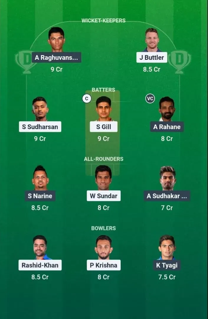 GT vs KKR Dream11 Prediction, Dream11 Playing XI, Today Match 25, IPL 2026