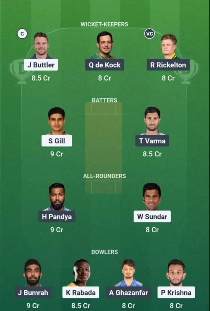 GT vs MI Dream11 Prediction, Dream11 Playing XI, Today Match 30, IPL 2026