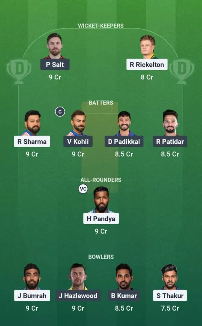 MI vs RCB Dream11 Prediction, Dream11 Playing XI, Today Match 20, IPL 2026