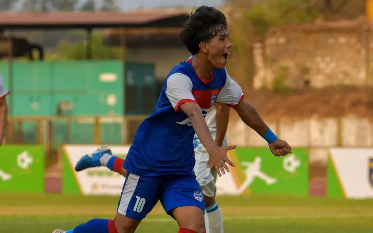 Mohammed Arbash celebrating Bengaluru FC's winner against FC Goa