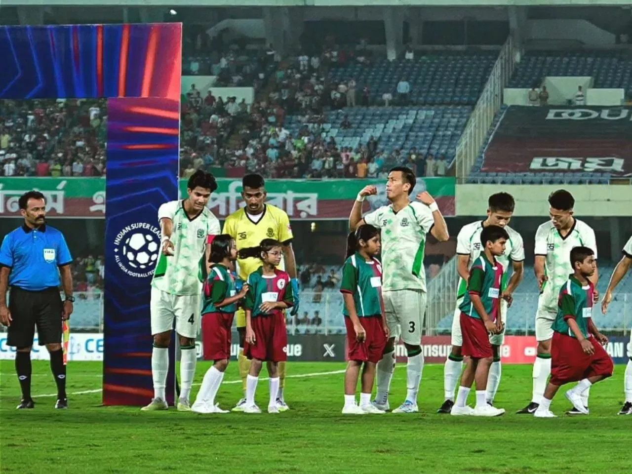 Mohammedan SC players ahead of kick-off against Mohun Bagan SG in ISL 2025-26