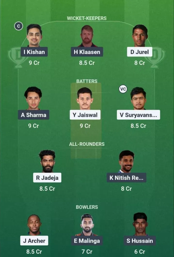 RR vs SRH Dream11 Prediction, Dream11 Playing XI, Today Match 36, IPL 2026