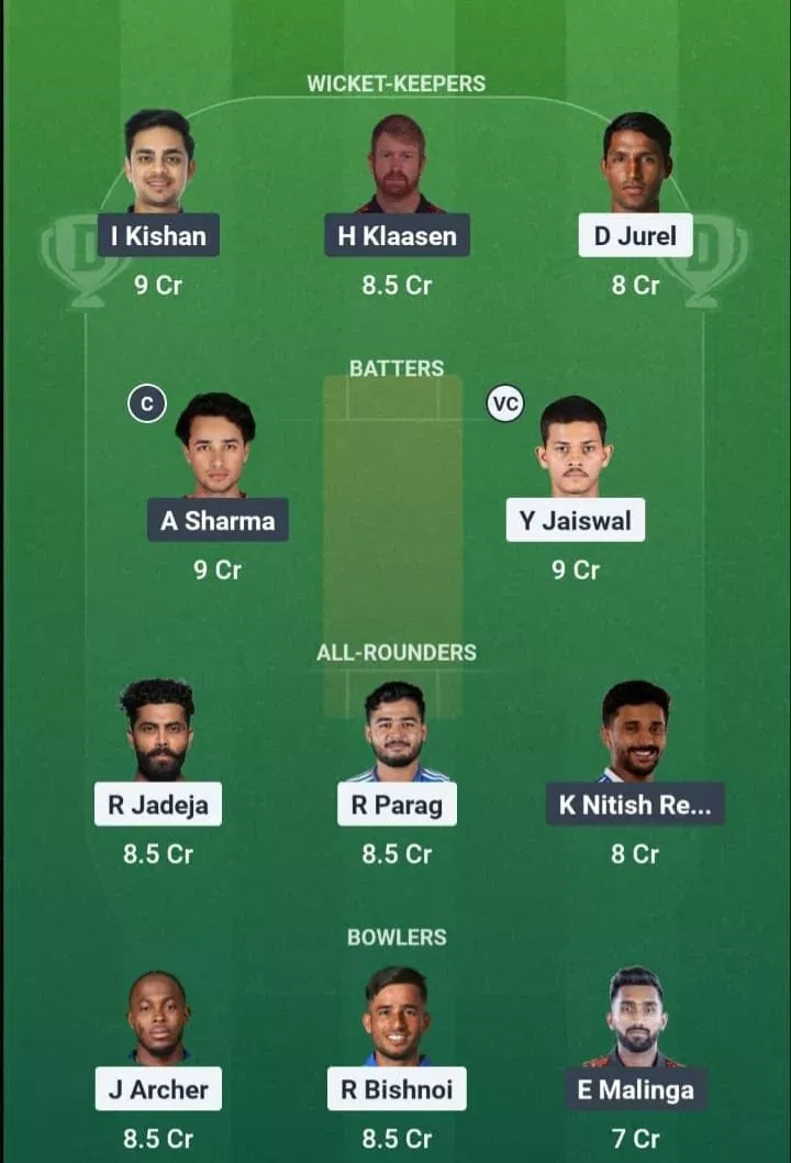 RR vs SRH Dream11 Prediction, Dream11 Playing XI, Today Match 36, IPL 2026