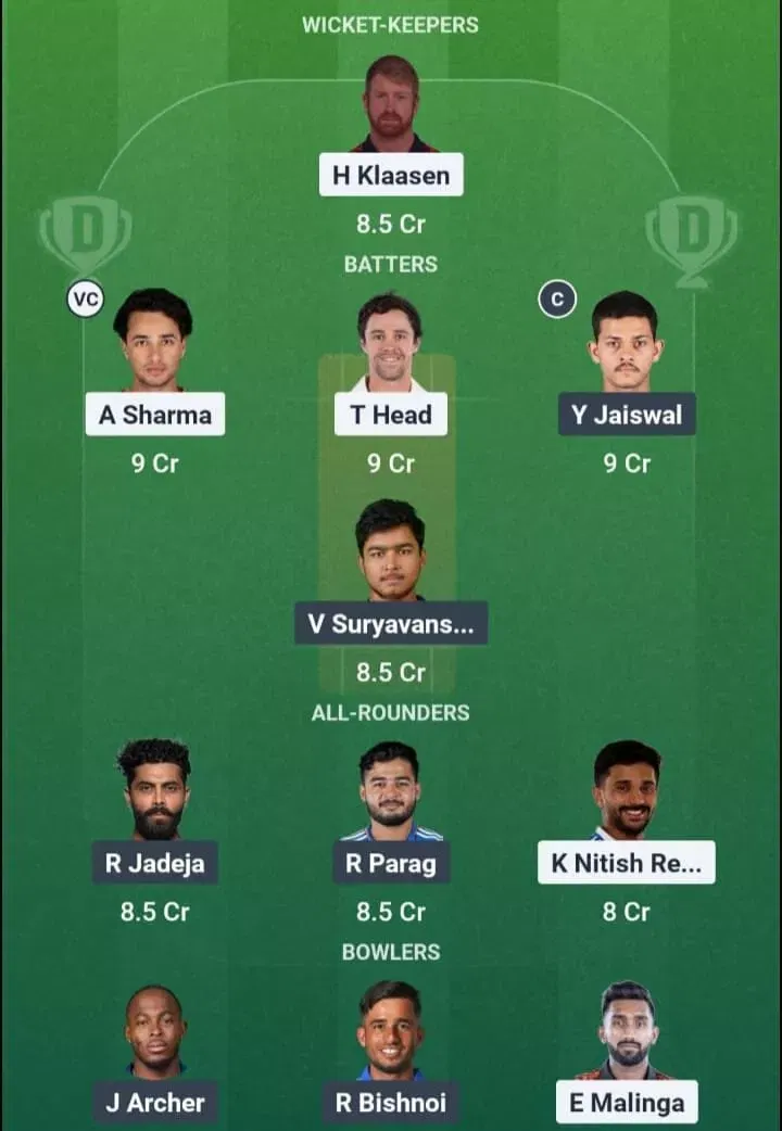 SRH vs RR Dream11 Prediction, Dream11 Playing XI, Today Match 21, IPL 2026
