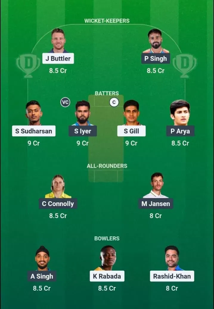 GT vs PBKS Dream11 Prediction, Dream11 Playing XI, Today Match 46, IPL 2026