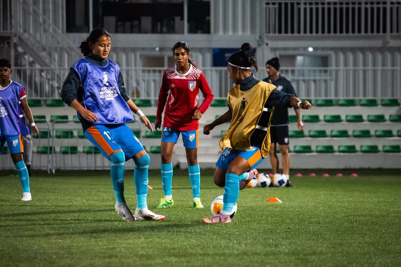 India U-17 players in pre-match traning ahead of game against Australia in AFC U-17 Asian Cup