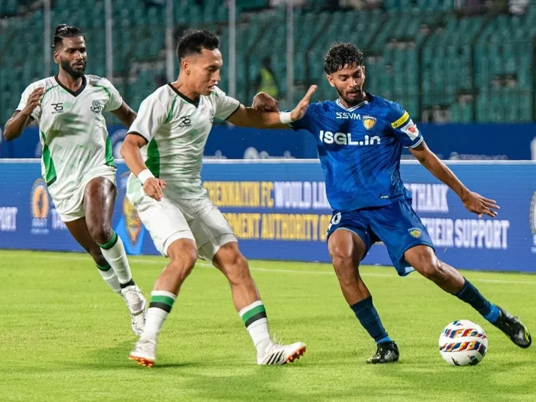 Klusner Pereira in action for Chennaiyin FC against Mohammedan SC