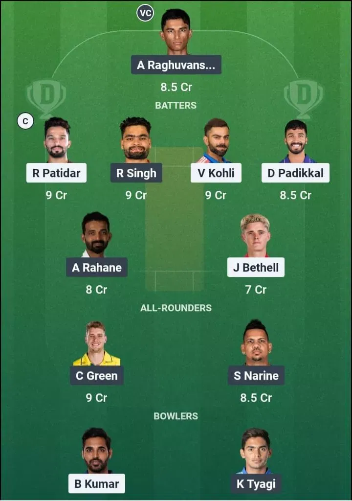 RCB vs KKR Dream11 Prediction, Dream11 Playing XI, Today Match 57, IPL 2026