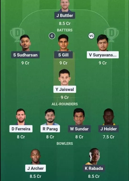 RR vs GT Dream11 Prediction, Dream11 Playing XI, Today Match 52, IPL 2026