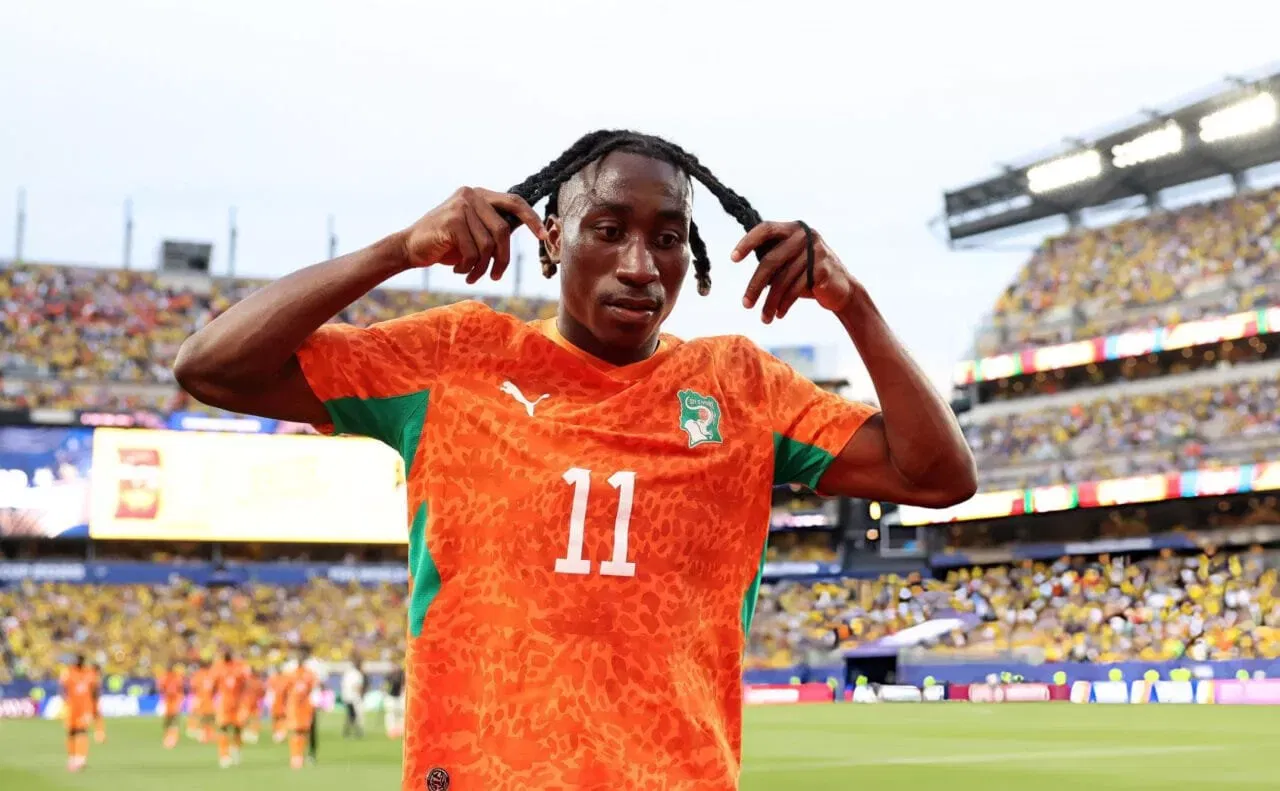 Yan Diomande #11 of Ivory Coast FIFA World Cup 2026